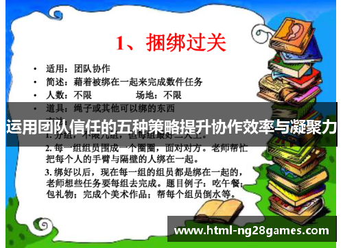 运用团队信任的五种策略提升协作效率与凝聚力